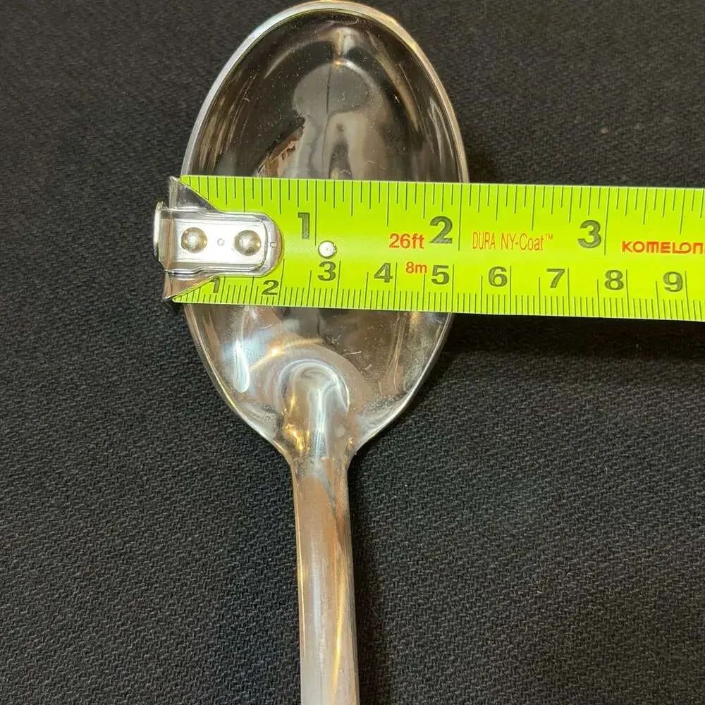 Stainless Steel Serving Spoons Set of 3 - 2 Solid 1 Slotted High Quality